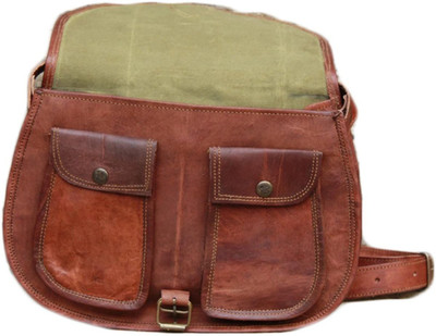 

Pranjals House Girls Casual Brown Genuine Leather Sling Bag