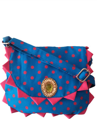 Fly Angels Women Casual Blue Canvas Sling Bag