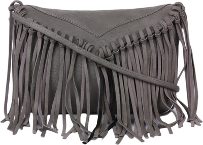 London Design Women Casual Grey Leatherette Sling Bag
