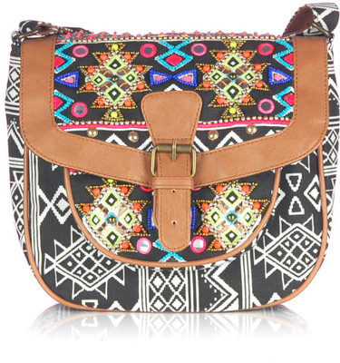 

Shaun Design Women Casual Black Canvas Sling Bag