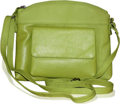 

Style 98 Girls Casual Green Genuine Leather Sling Bag