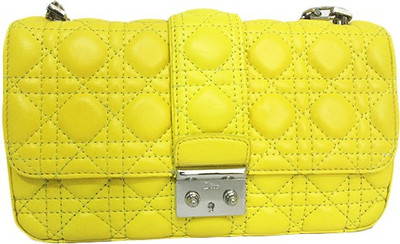 

Zaira Diamond Women Evening/Party Yellow Genuine Leather Sling Bag