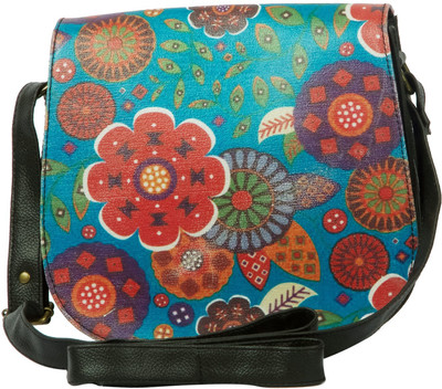 

The House of Tara Women Casual Black PU Sling Bag