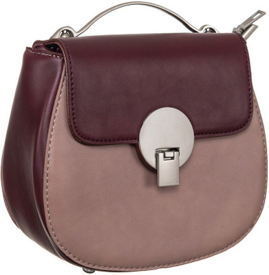 

Peaubella Girls Casual Maroon, Brown Leatherette Sling Bag, Brown;maroon