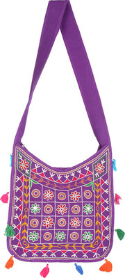 

Rajrang Women Casual Purple Cotton Sling Bag