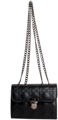 

Reedra Women Evening/Party Black PU Sling Bag
