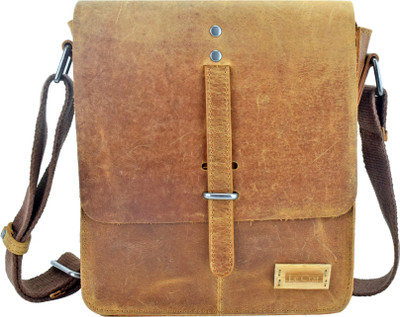 

Le Craf Men & Women Casual Tan Genuine Leather Sling Bag