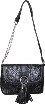 

Evokriti Women Casual Black PU Sling Bag