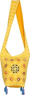 

Rajrang Women Casual Yellow Cotton Sling Bag