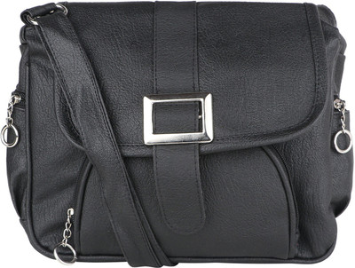 

SAHAL FASHION Women Formal Black PU Sling Bag