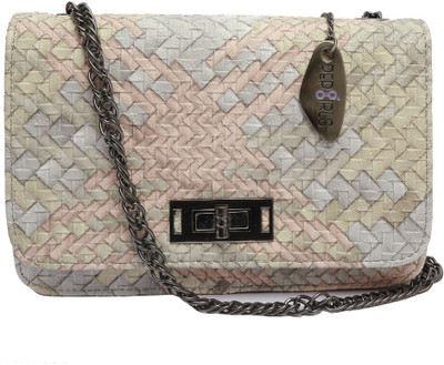 

Pepgirls Girls Evening/Party Beige Leatherette Sling Bag