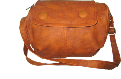 

Raju purse collection Girls Casual Tan PU Sling Bag