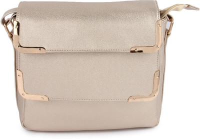 

Kleio Women Casual Gold PU Sling Bag