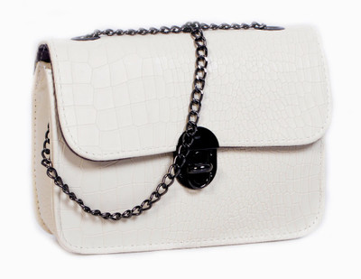 

Frosty Fashion Women Evening/Party White PU Sling Bag