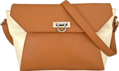 Toteteca Women Casual Tan PU Sling Bag