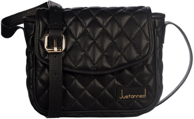 

Justanned Women Casual Black Genuine Leather Sling Bag