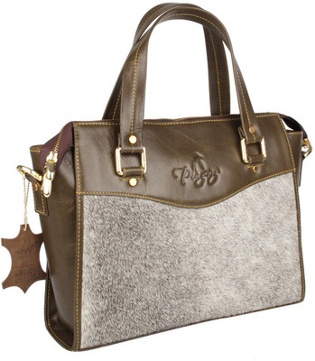 

pingooz Women Casual Green, Grey Genuine Leather Tote