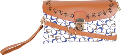 

Kleio Women Casual Brown, White PU Sling Bag