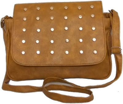 

Craveforit Girls Casual Tan PU Sling Bag