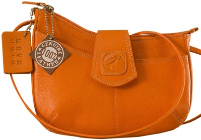 

eZeeBags Women Casual Orange Genuine Leather Sling Bag