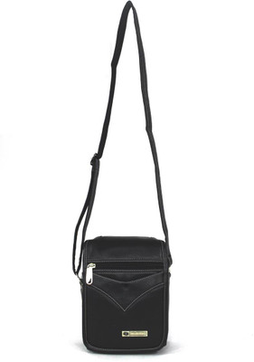

My Choice Men Casual Black PU Sling Bag
