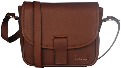 

Justanned Women Formal Brown Genuine Leather Sling Bag