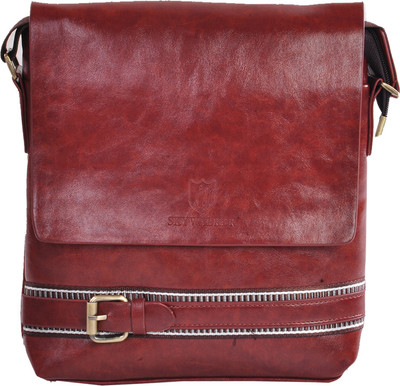 

LeCobbs Men Casual Tan Leatherette Sling Bag