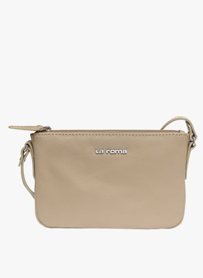 La Roma Women Casual Beige Genuine Leather Sling Bag