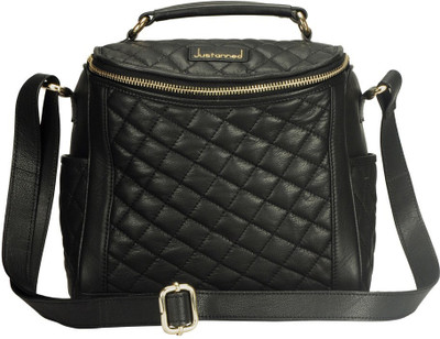 

Justanned Women Casual Black Genuine Leather Sling Bag
