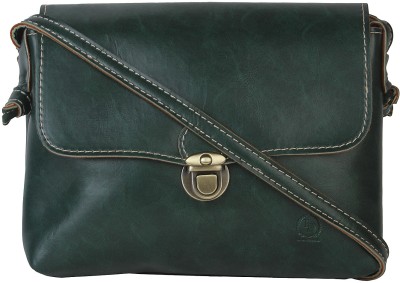 

Lino Perros Women Casual Green Leatherette Sling Bag