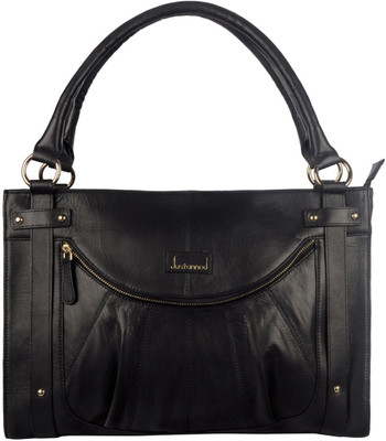 

Justanned Women Formal Black Genuine Leather Satchel