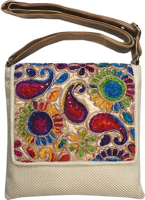

Bhamini Women Gold Jute Sling Bag