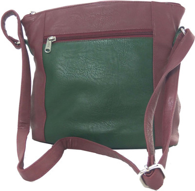 

Fabio Girls Casual Maroon, Green PU Sling Bag, Green;maroon