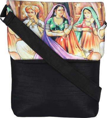 

Art Horizons Women Casual Black Silk Sling Bag