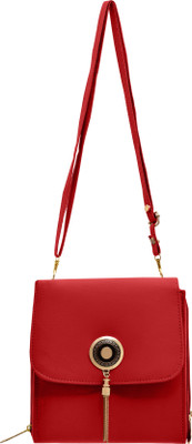 

tap fashion Women Casual Red PU Sling Bag