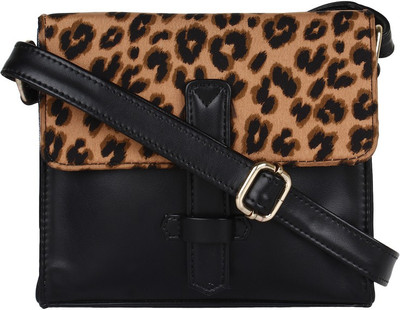 

Pretty Things Women Casual Black, Tan PU Sling Bag