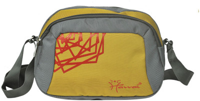 

Hawai Men & Women Casual Grey, Yellow Polyester Sling Bag