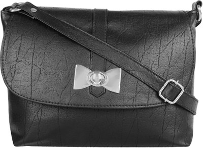 

Ayeshu Women Casual Black PU Sling Bag