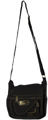 

Sky One Men Casual Black Canvas Sling Bag