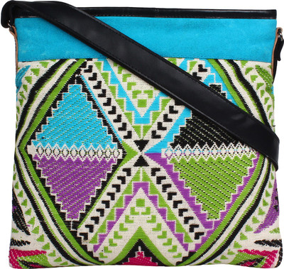 

Anekaant Women Casual Multicolor Cotton Sling Bag