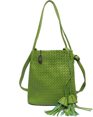 

Pepgirls Women Casual Green Leatherette Sling Bag