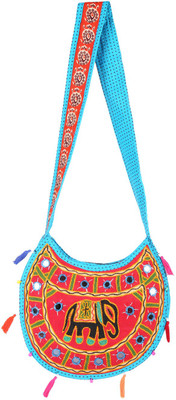 

Rajrang Women Casual Red Cotton Sling Bag