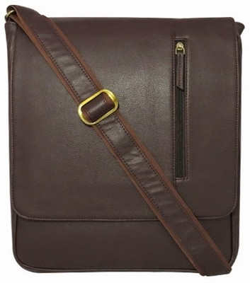 

Chimera Leather Men & Women Casual Brown Leatherette Sling Bag