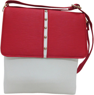 

Hyna design Girls Formal Red, White Leatherette Sling Bag