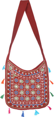 

Rajrang Women Casual Red, Blue Cotton Sling Bag, Blue;red