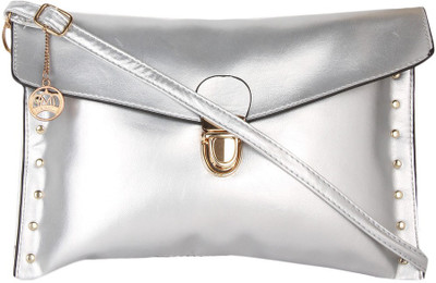 

Moedbuille Women Casual Silver PU Sling Bag