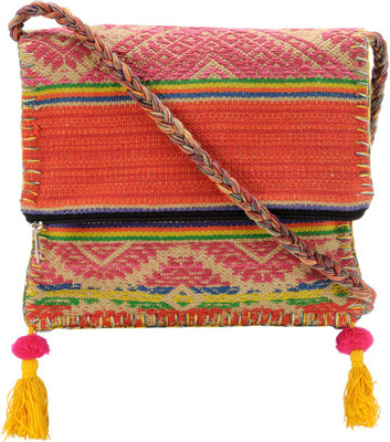

The House of Tara Women Casual Multicolor Cotton Sling Bag