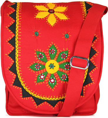 

Womens Cottage Girls Casual Multicolor Cotton Sling Bag