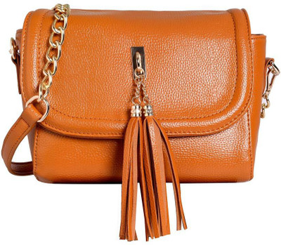 

Lino Perros Women Casual Tan Leatherette Sling Bag