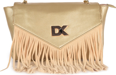 

Diana Korr Women Casual Gold PU Sling Bag